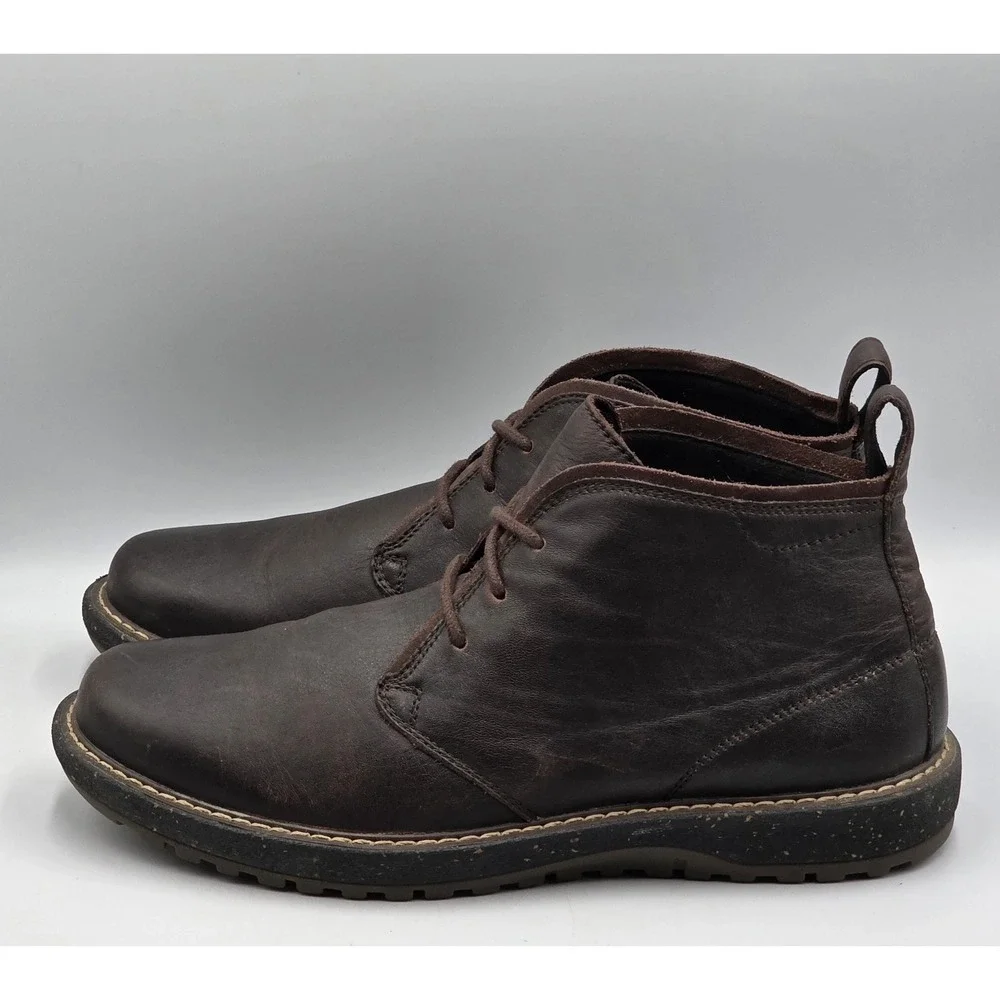 ABEO Boyd Chukka Boots Mens 9.5M Dark Brown Leather Lace Up Ankle Shoes